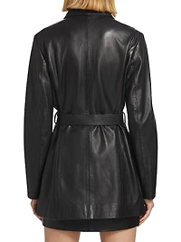 Marlowe Leather Belted Coat