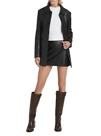 Marlowe Leather Belted Coat