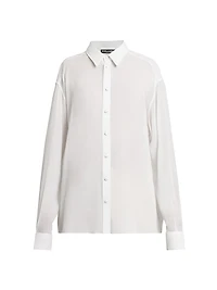 Silk Georgette Button-Front Shirt