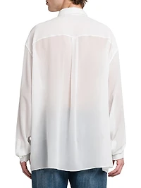 Silk Georgette Button-Front Shirt