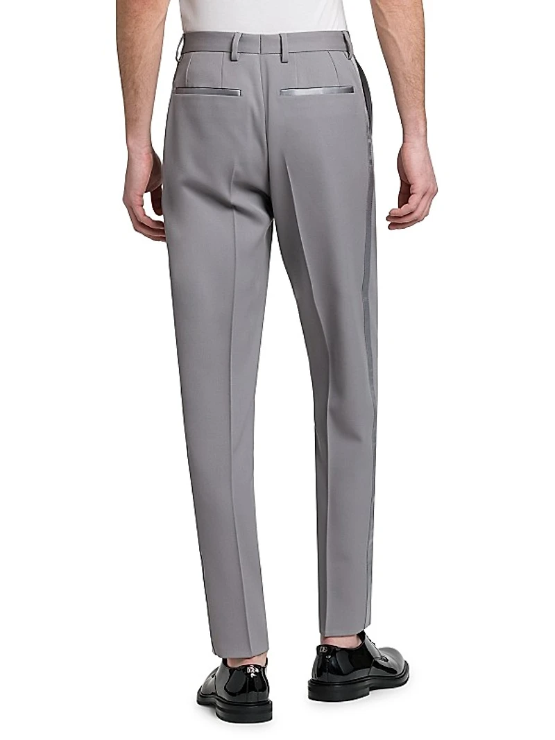 Tailored Wool Tuxedo Pants