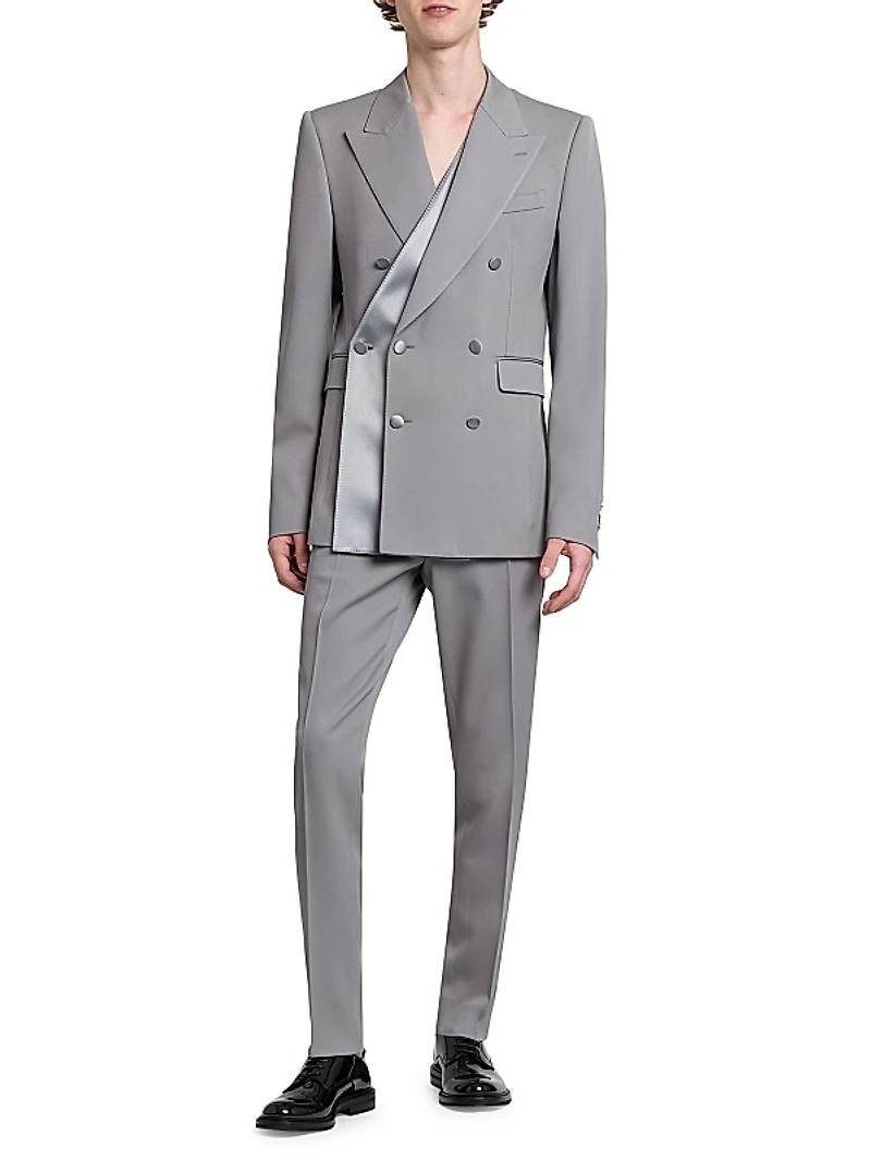 Tailored Wool Tuxedo Pants