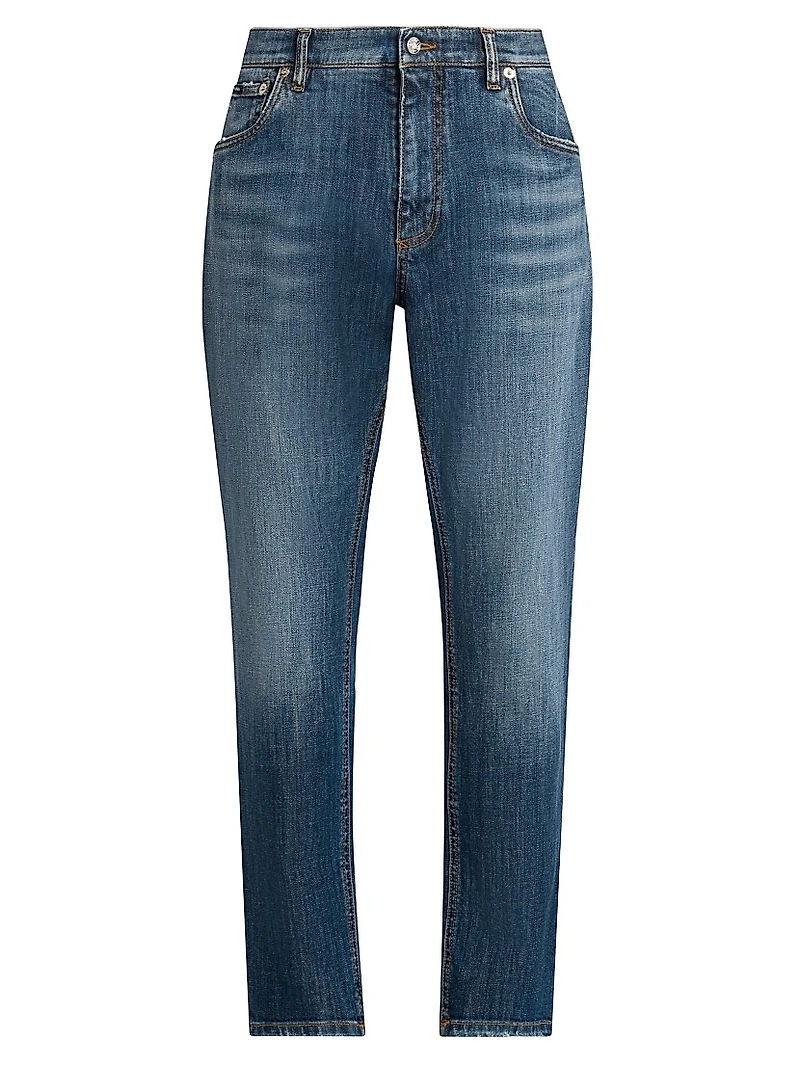 Logo-Embroidered Cropped Jeans