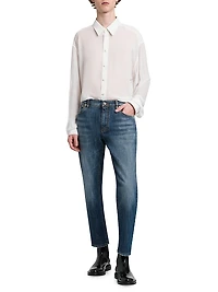 Logo-Embroidered Cropped Jeans