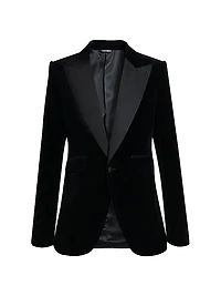 Satin-Lapel Velvet Jacket