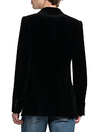 Satin-Lapel Velvet Jacket