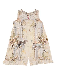 Little Girl's & Printed Ruffle-Trim Romper