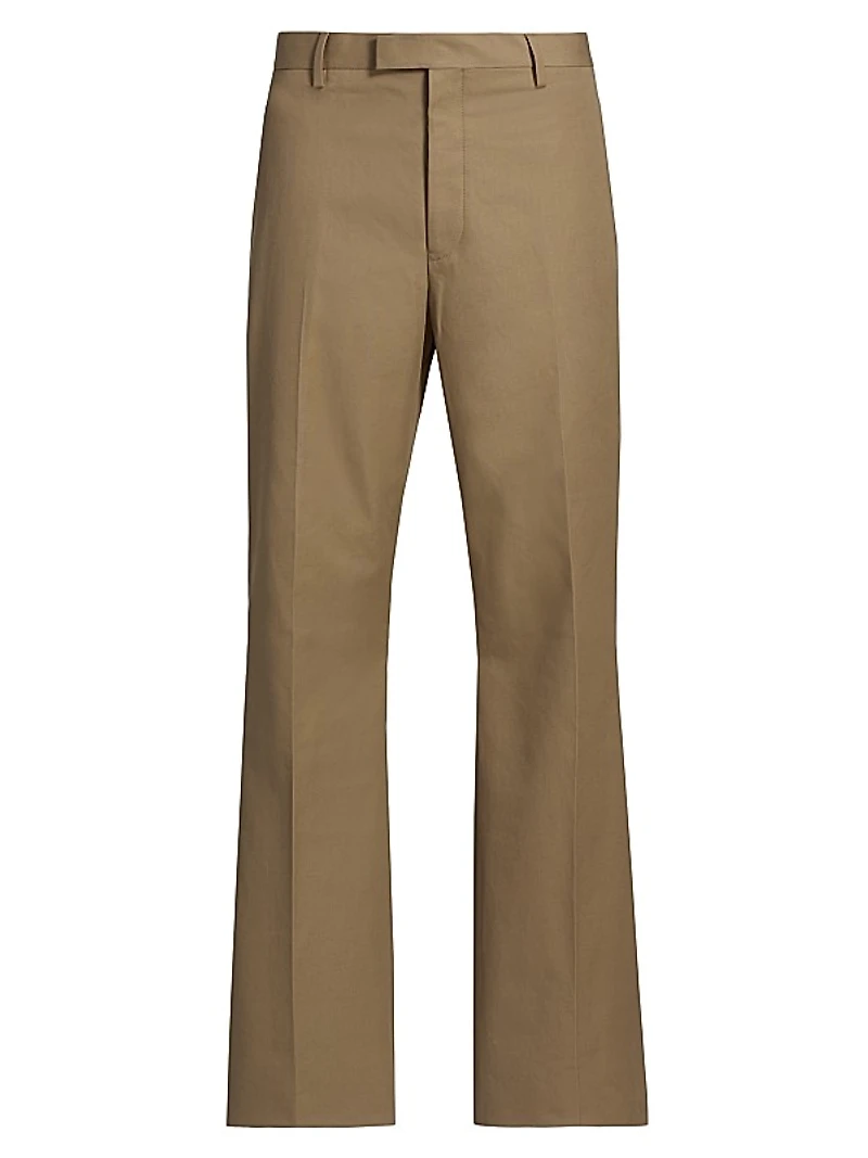 Cotton Canvas Straight-Leg Trousers