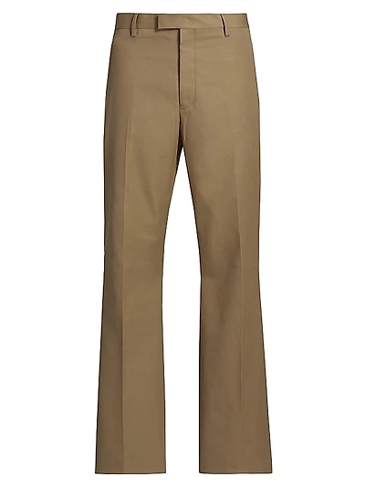 Cotton Canvas Straight-Leg Trousers