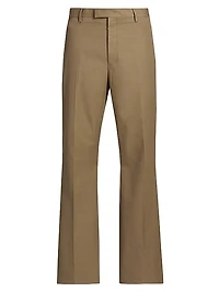 Cotton Canvas Straight-Leg Trousers