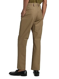 Cotton Canvas Straight-Leg Trousers