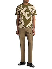 Cotton Canvas Straight-Leg Trousers