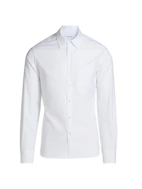 Monogram Cotton Button-Down Oxford Shirt