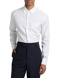 Monogram Cotton Button-Down Oxford Shirt