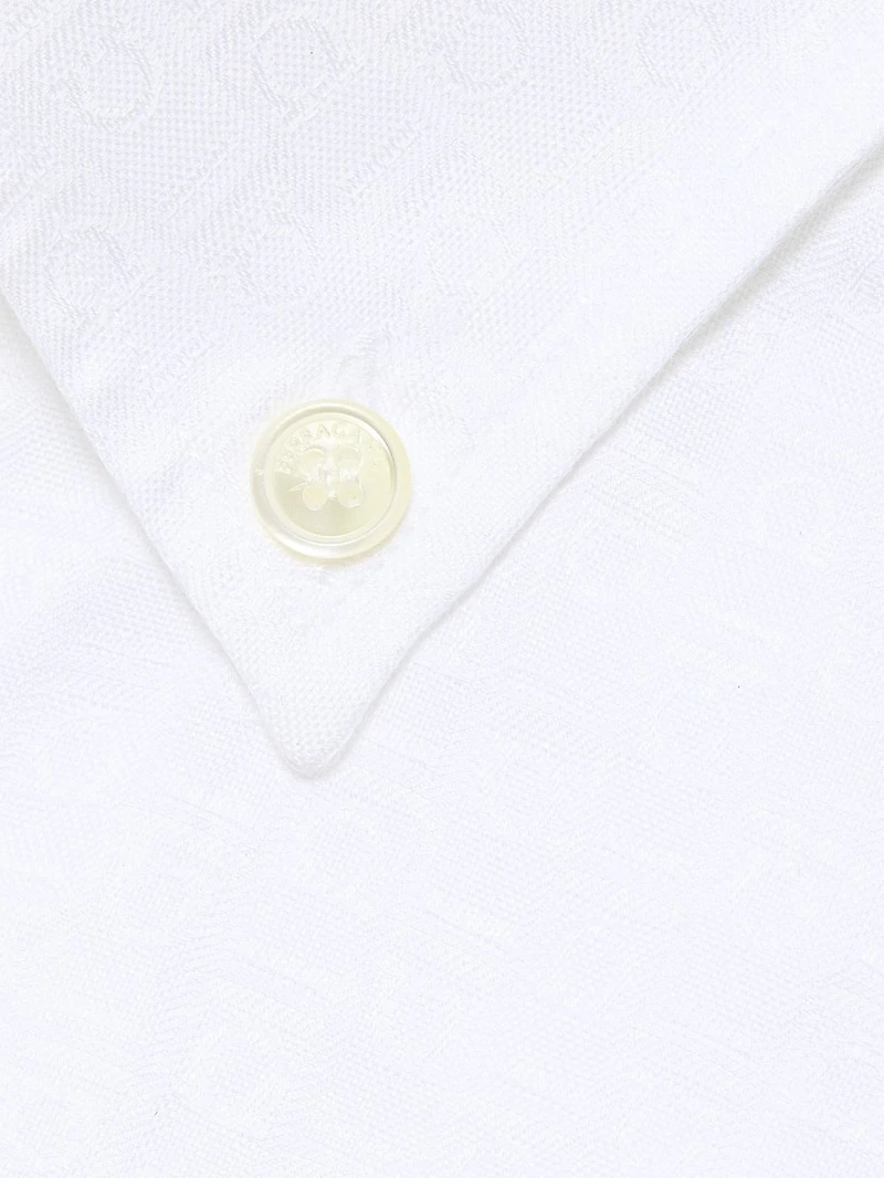 Monogram Cotton Button-Down Oxford Shirt