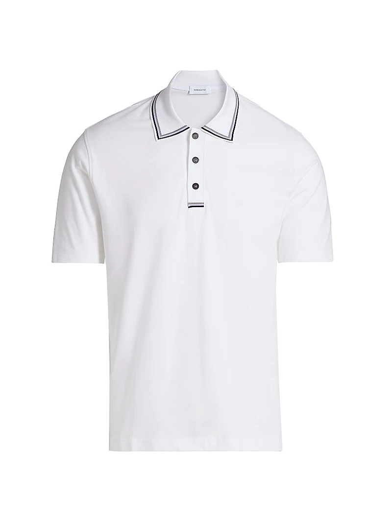 Piqué Jersey Knit Polo Shirt