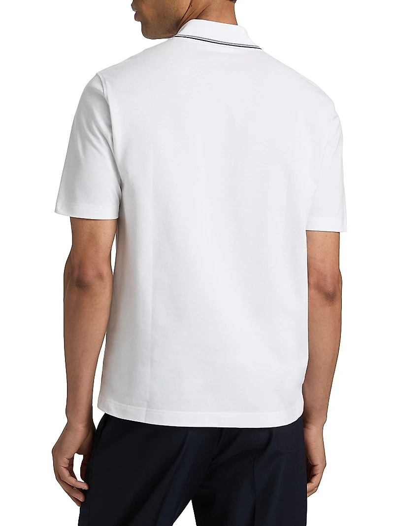 Piqué Jersey Knit Polo Shirt