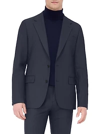 Stretch-Wool Single-Breasted Blazer