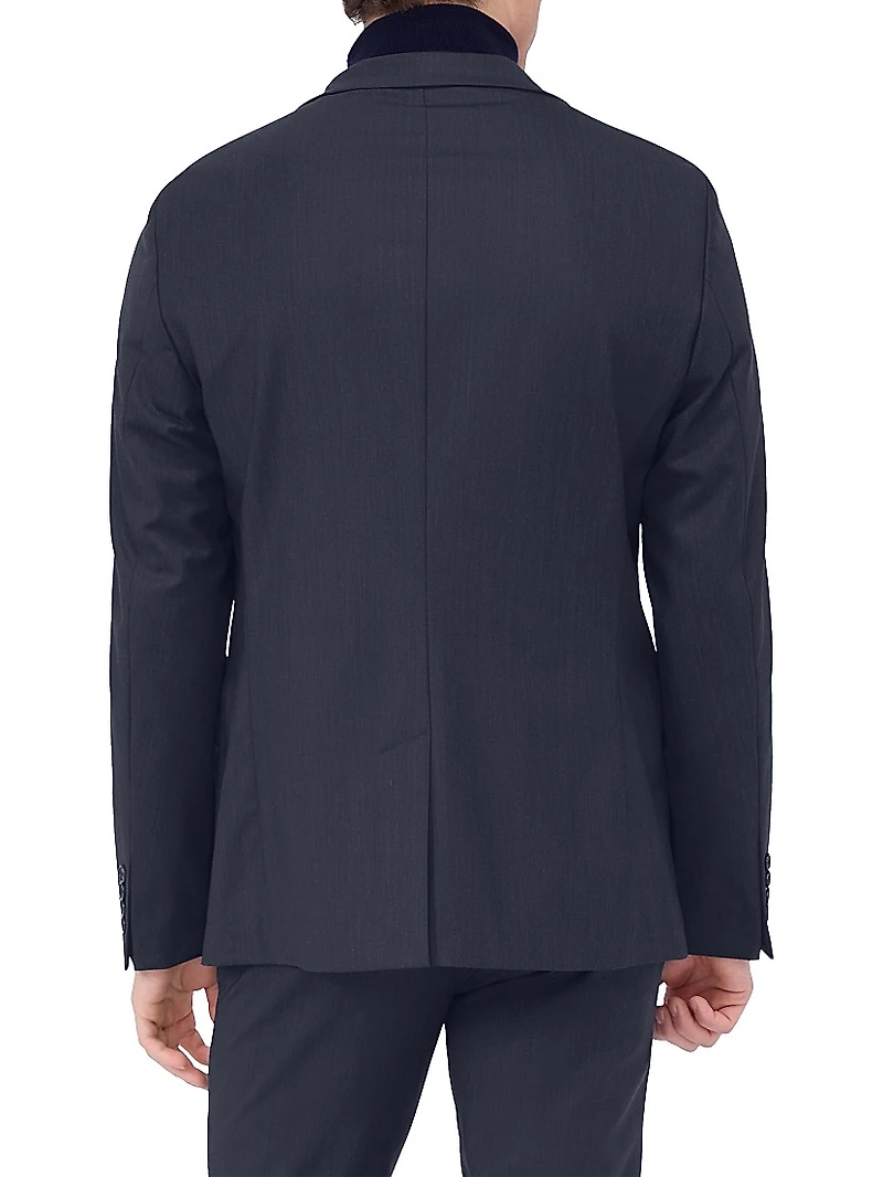 Stretch-Wool Single-Breasted Blazer