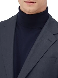 Stretch-Wool Single-Breasted Blazer