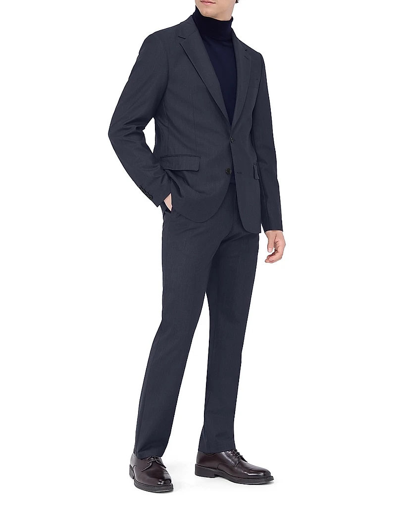 Stretch-Wool Single-Breasted Blazer