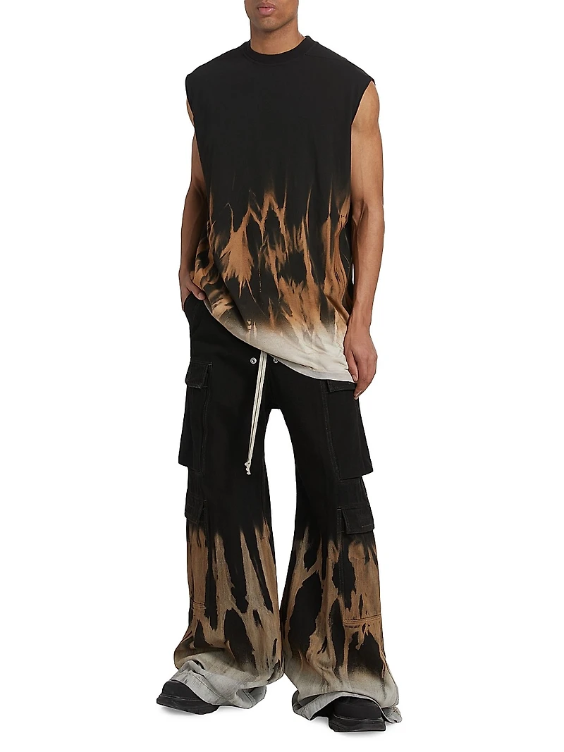 Tarp Tie-Dye Cotton Sleeveless T-Shirt