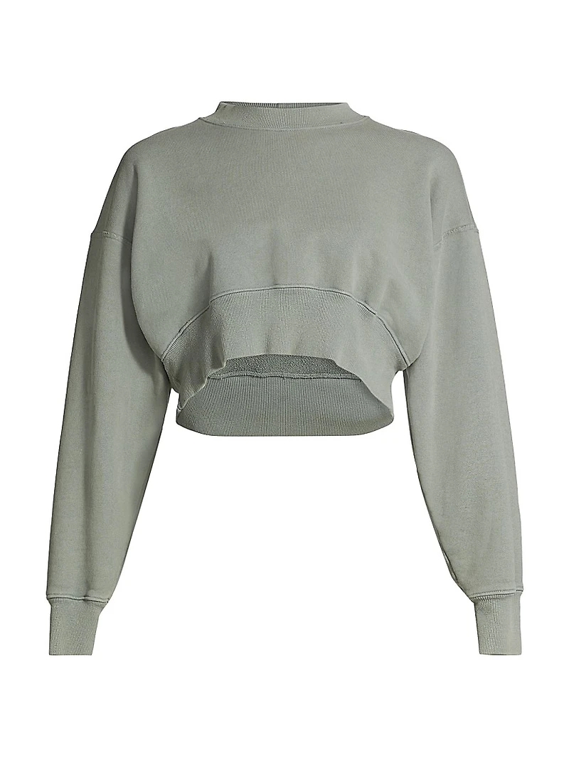 Cropped Cotton Sweatshirt