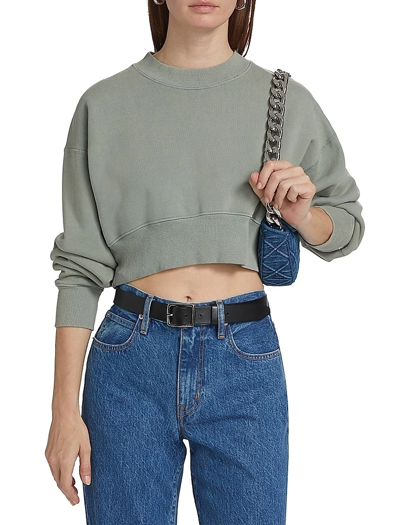 Cropped Cotton Sweatshirt
