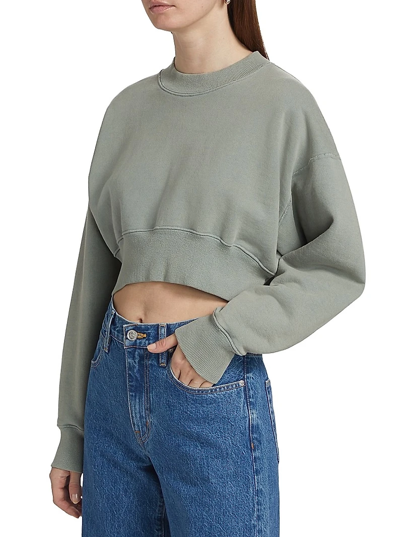 Cropped Cotton Sweatshirt