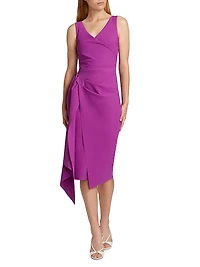 Ellia Draped V-Neck Cocktail Dress