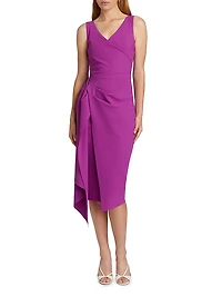 Ellia Draped V-Neck Cocktail Dress