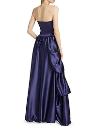 Docces Satin Strapless High-Low Gown