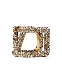 VLogo Signature Ring in Metal and Swarovski Crystals