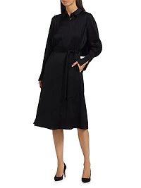 Everett Satin Crêpe Cape Dress