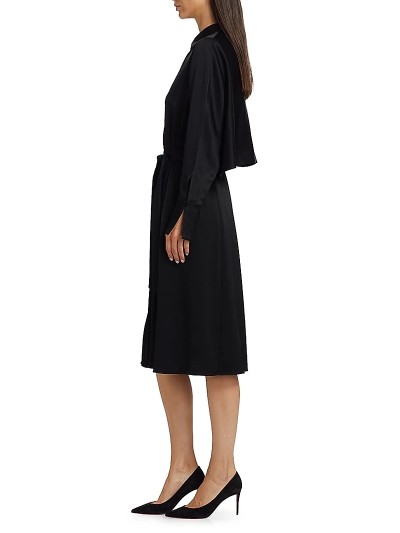 Everett Satin Crêpe Cape Dress