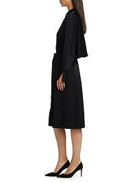 Everett Satin Crêpe Cape Dress