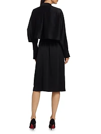 Everett Satin Crêpe Cape Dress