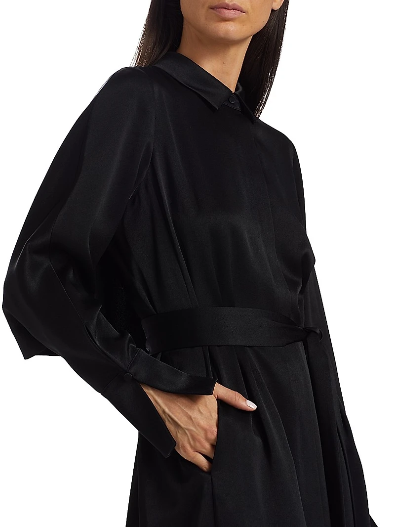 Everett Satin Crêpe Cape Dress
