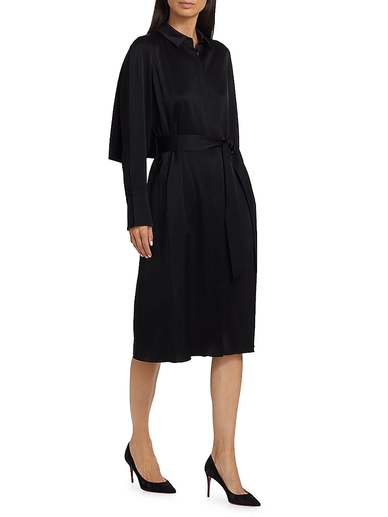 Everett Satin Crêpe Cape Dress