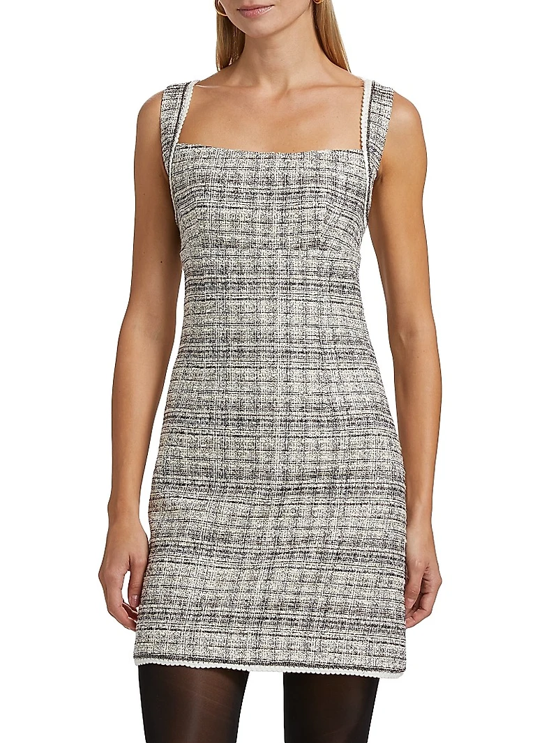 Hallie Metallic Tweed Sleeveless Minidress