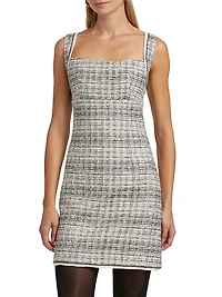 Hallie Metallic Tweed Sleeveless Minidress