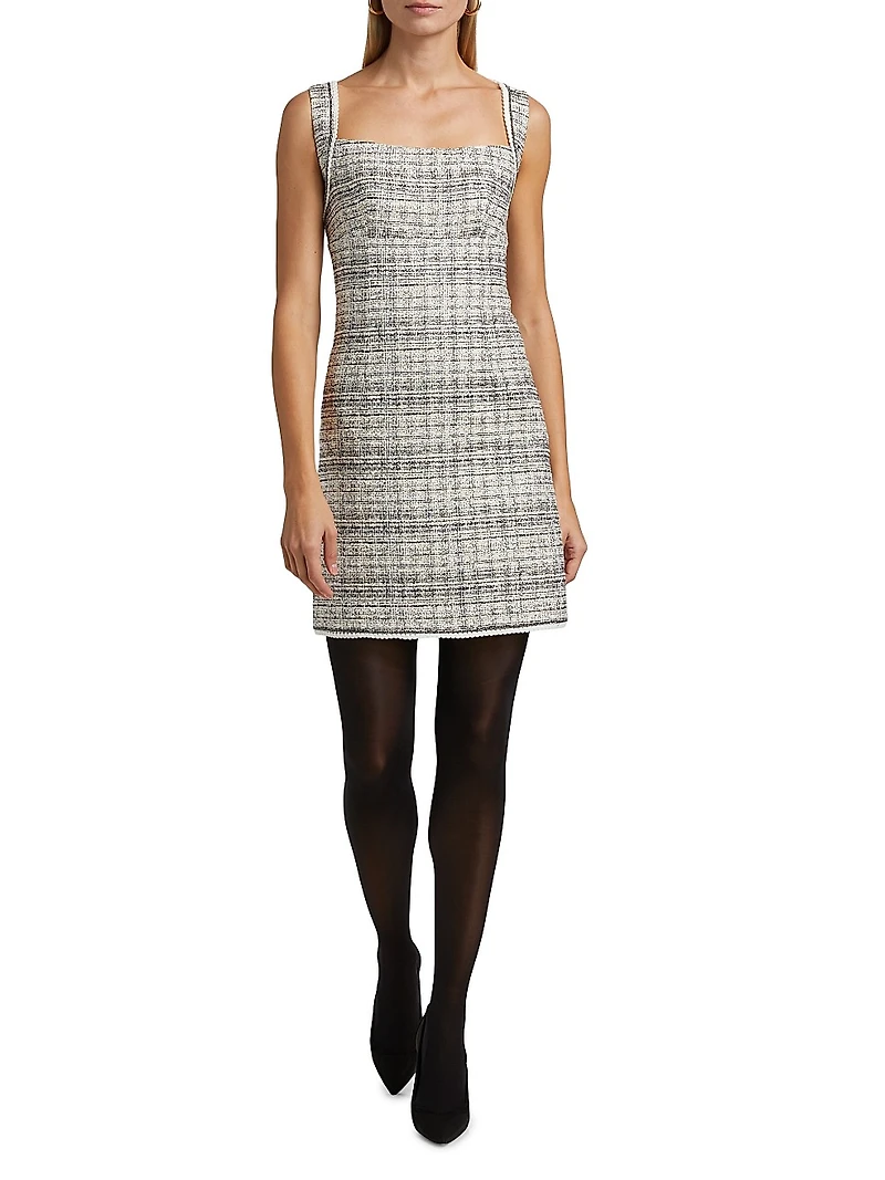 Hallie Metallic Tweed Sleeveless Minidress