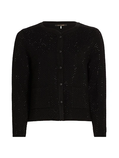Lois Crystal-Embellished Wool-Blend Cardigan