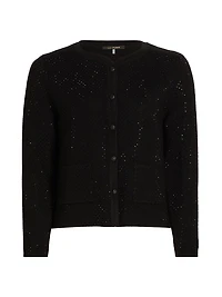 Lois Crystal-Embellished Wool-Blend Cardigan