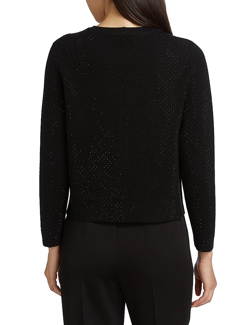 Lois Crystal-Embellished Wool-Blend Cardigan