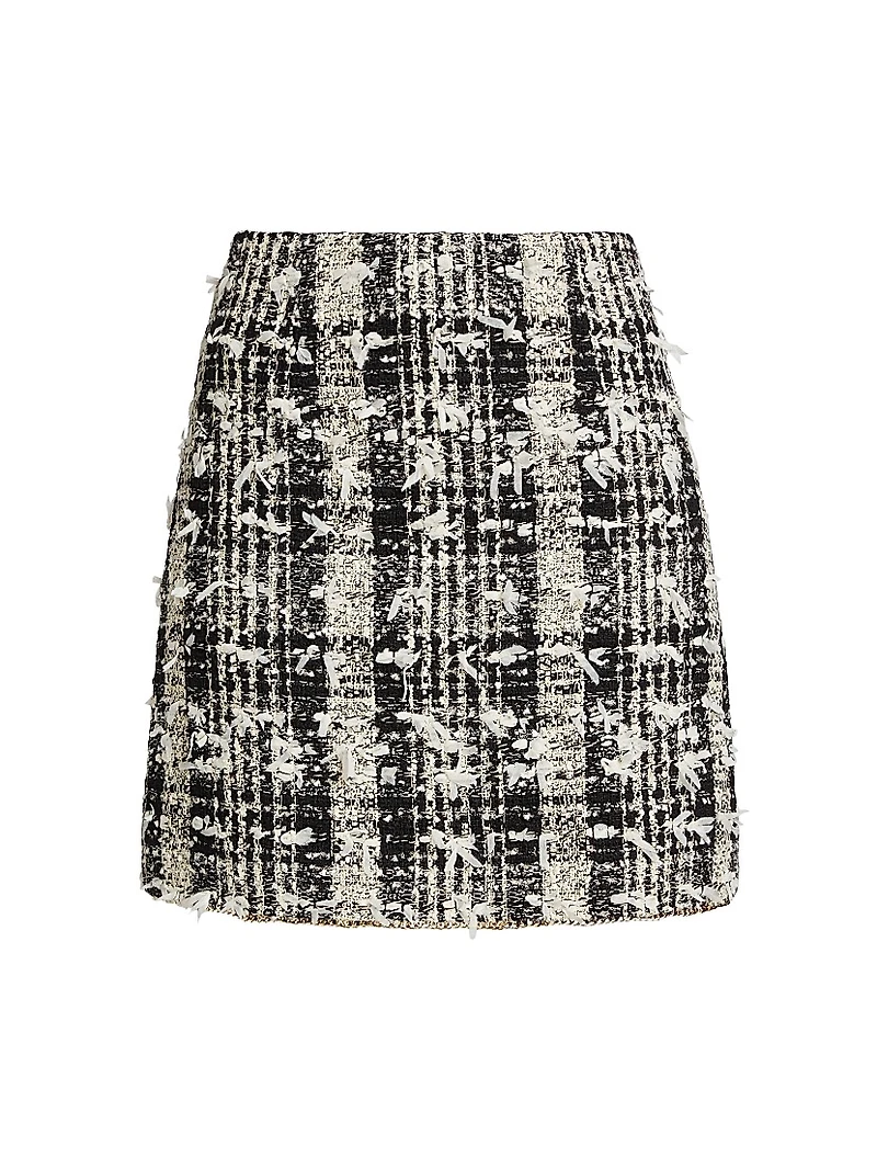 Dune Plaid Tweed Miniskirt