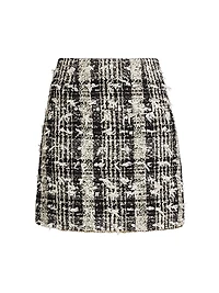 Dune Plaid Tweed Miniskirt
