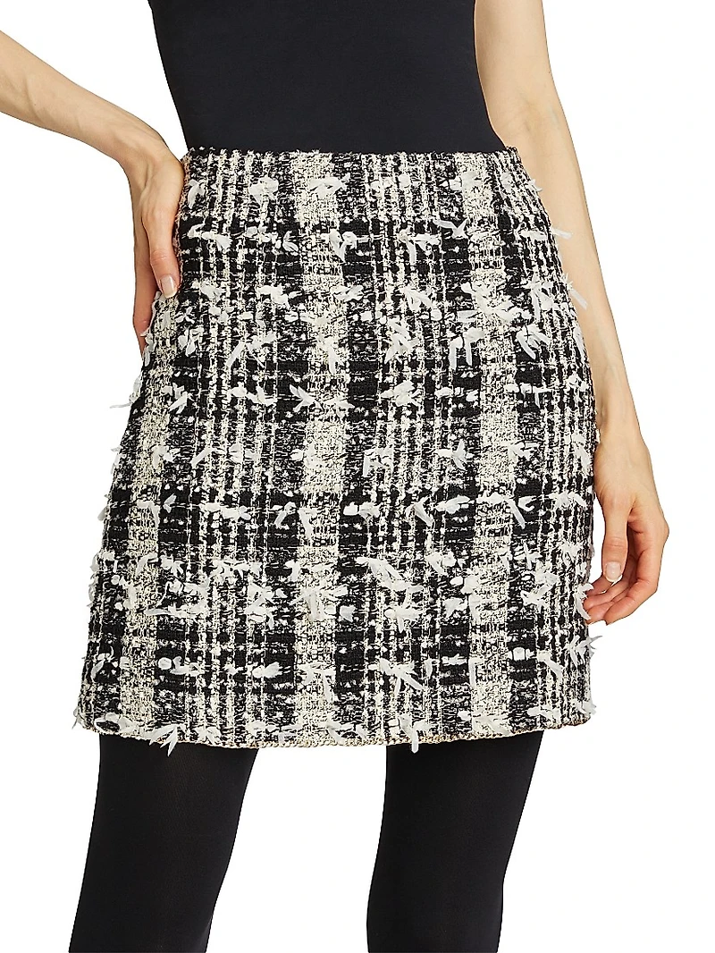 Dune Plaid Tweed Miniskirt