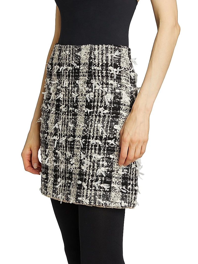 Dune Plaid Tweed Miniskirt