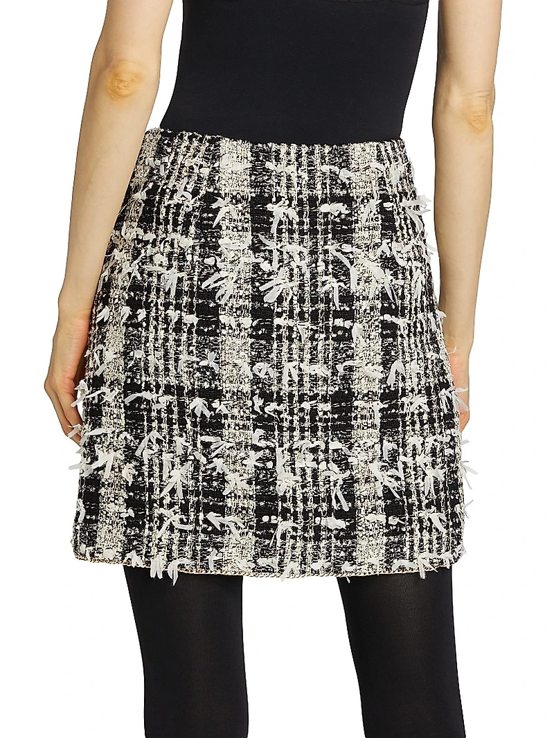 Dune Plaid Tweed Miniskirt